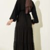 Layered Two-Piece Abaya Set Latte - Imagen 3
