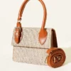 Belt Buckle Woven Bag Tan