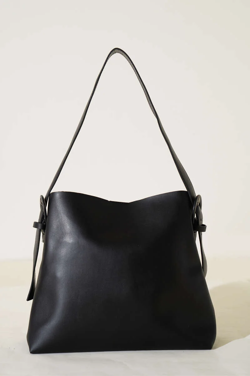 Belt Buckle Handle Bag Black - Image 2