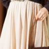 Belted Waist Elastic Voile Skirt Cream - immagine 4