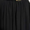 Belted Waist Elastic Voile Skirt Black - Afbeelding 4