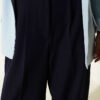 ⁦Belted Palazzo Fabric Pants Navy Blue⁩ - الصورة ⁦4⁩