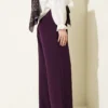 Belted Pants with Piece Detail Purple - Afbeelding 3