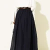 Belted Voile Skirt Navy Blue - Afbeelding 3