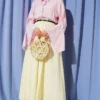 Belted Voile Skirt Yellow - Image 2