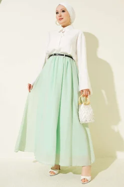 Vue alternative de Belted Voile Skirt
