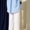 High Waist Wide Leg Trousers with Belt White - Image 3