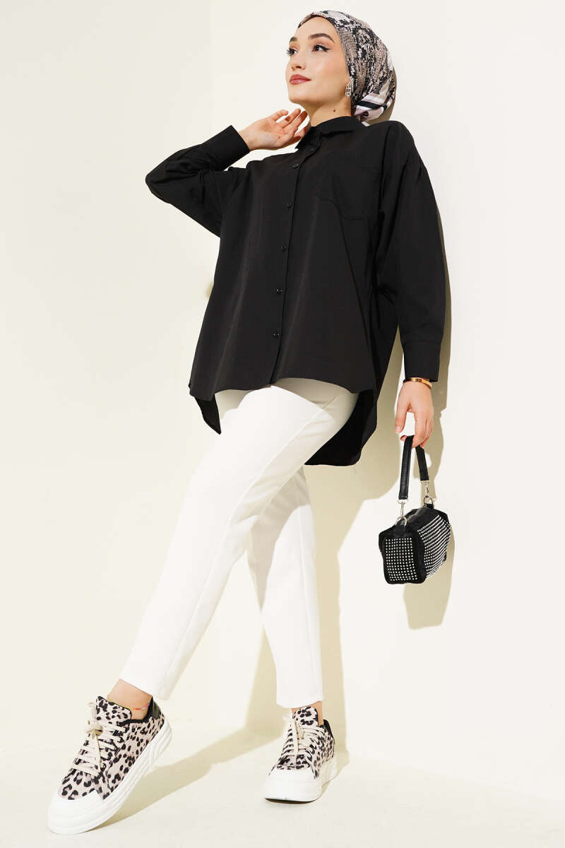 Classic Collar Pocket Shirt Black – Bild 2