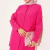 Classic Collar Oval Cut Shirt Fuchsia