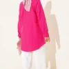 Classic Collar Oval Cut Shirt Fuchsia - Image 3