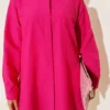 Classic Collar Oval Cut Shirt Fuchsia - Image 4