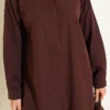Classic Collar Oval Cut Shirt Brown – Bild 4