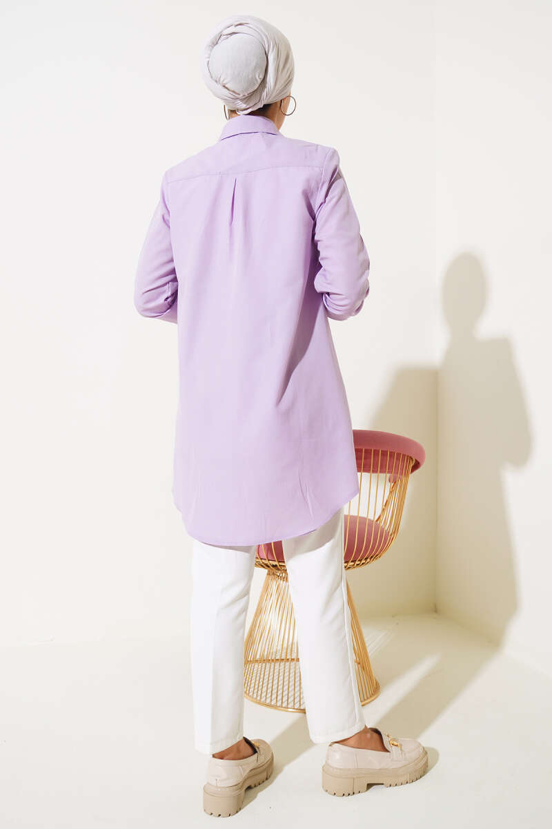 Classic Collar Oval Cut Shirt Lilac – Bild 3