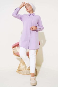Alternative view of Classic Collar Oval Cut Shirt Lilac