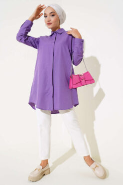 Alternative view of Classic Collar Oval Cut Shirt Violet