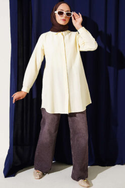 Alternative view of Classic Collar Oval Cut Shirt Yellow