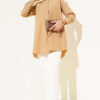 Classic Collar Oval Cut Shirt Brown - immagine 2