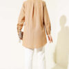 Classic Collar Oval Cut Shirt Brown - immagine 3