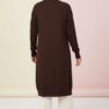 Button Detail Knit Cardigan Brown - Image 3