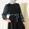 Ankle-Gathered Embroidered Dress Indigo - immagine 2