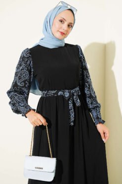 Alternative view of Ankle-Gathered Embroidered Dress Indigo