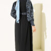 Ankle-Gathered Embroidered Dress Indigo - immagine 3