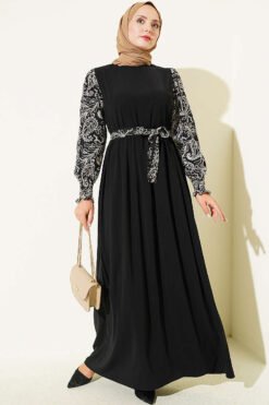 Ankle-Gathered Embroidered Dress Stone