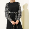 Ankle-Gathered Embroidered Dress Stone - Afbeelding 2