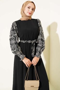 Alternative view of Ankle-Gathered Embroidered Dress Stone