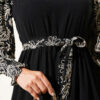 Ankle-Gathered Embroidered Dress Stone - Afbeelding 4