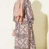 Printed Chiffon Dress with Cuff Sleeves Rose Dust - immagine 3