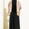 Embroidered Cuff Belted Abaya Black – Bild 3