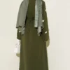 Dress with Butterfly Decorated Sleeves Khaki – Bild 3