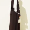 Dress with Butterfly Decorated Sleeves Brown - immagine 3