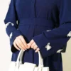 Dress with Butterfly Decorated Sleeves Navy Blue - Imagen 4