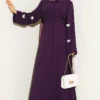 Dress with Butterfly Decorated Sleeves Purple