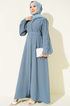 Embroidered Sleeve Crepe Abaya