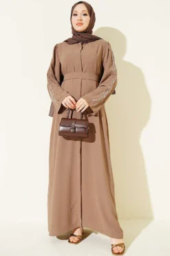 Embroidered Sleeve Crepe Abaya