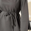 Lace-Up Long Sleeve French Terry Tunic Smoke - Image 4