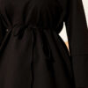Lace-Up Long Sleeve French Terry Tunic Black - Image 4