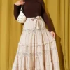 Belted Lace Skirt Beige - immagine 2