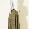 Belted Lace Skirt Khaki - Imagen 3