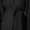 ⁦Belted Self-Patterned Two-Piece Set Black⁩ - الصورة ⁦4⁩