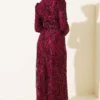 Belted Sequin Evening Dress Plum – Bild 3