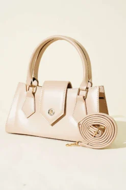 Magnetic Closure Handled Bag Beige