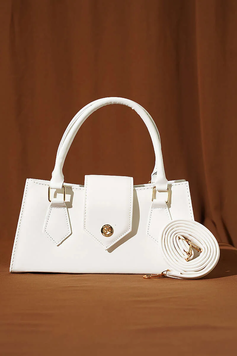 Magnetic Closure Handled Bag White - Image 2