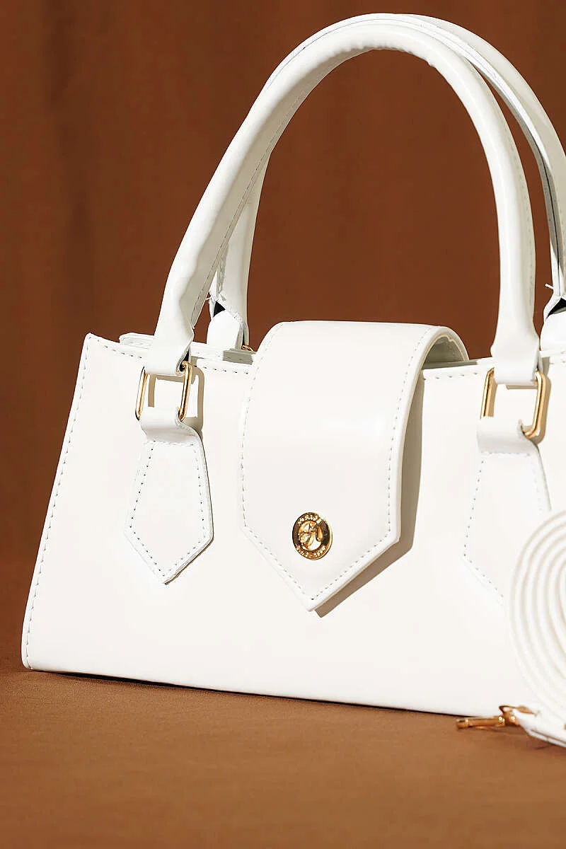Magnetic Closure Handled Bag White - Image 3