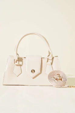 Alternative view of Magnetic Closure Handled Bag Cream