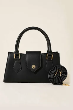 Magnetic Closure Handled Bag Black