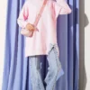 ⁦Ribbon Detail Crew Neck Tunic Pink⁩ - الصورة ⁦2⁩